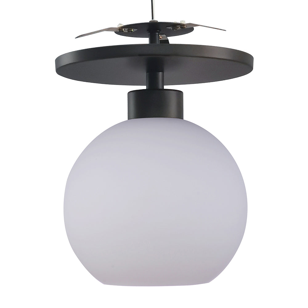 NEW Matte Black Milk Glass Globe Instant Semi Flush 6" Recessed Conversion Kit