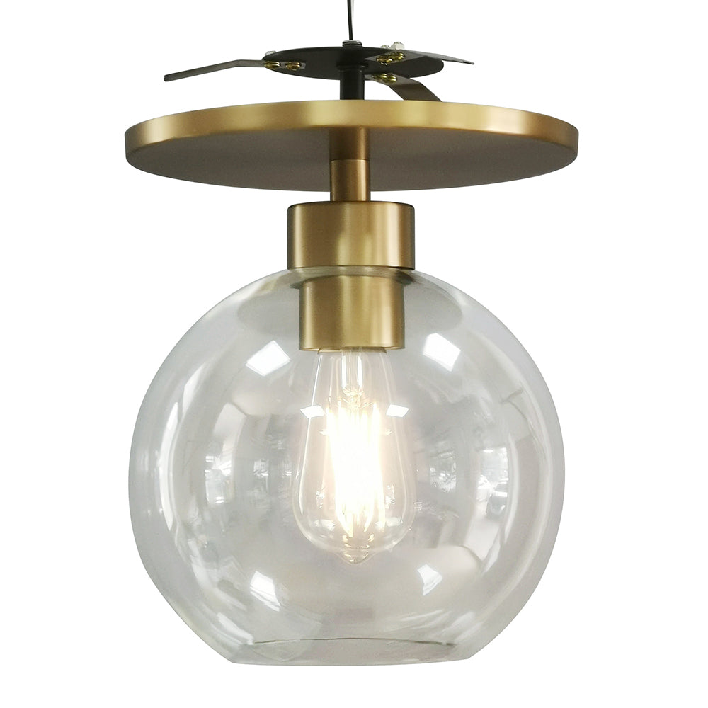 NEW Satin Brass Clear Globe Instant Semi Flush Conversion Kit