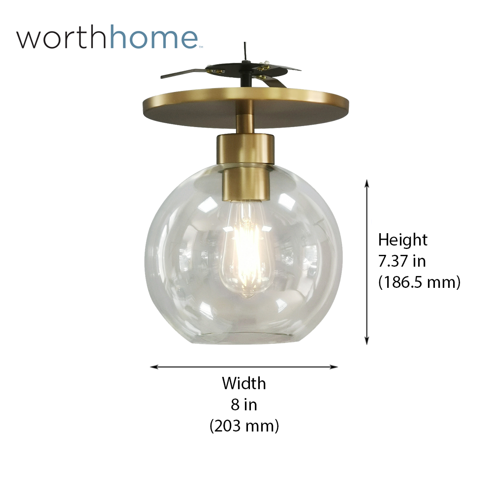 NEW Satin Brass Clear Globe Instant Semi Flush Conversion Kit