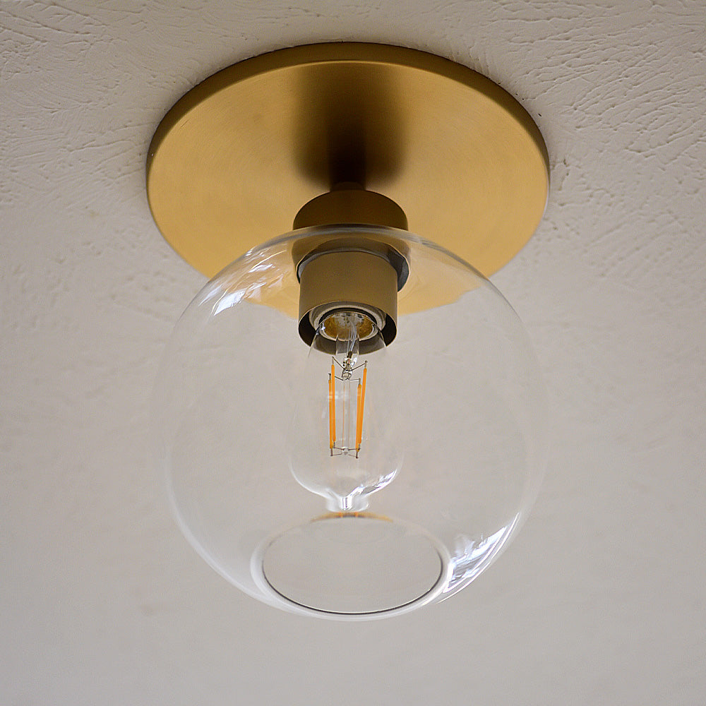 NEW Satin Brass Clear Globe Instant Semi Flush Conversion Kit