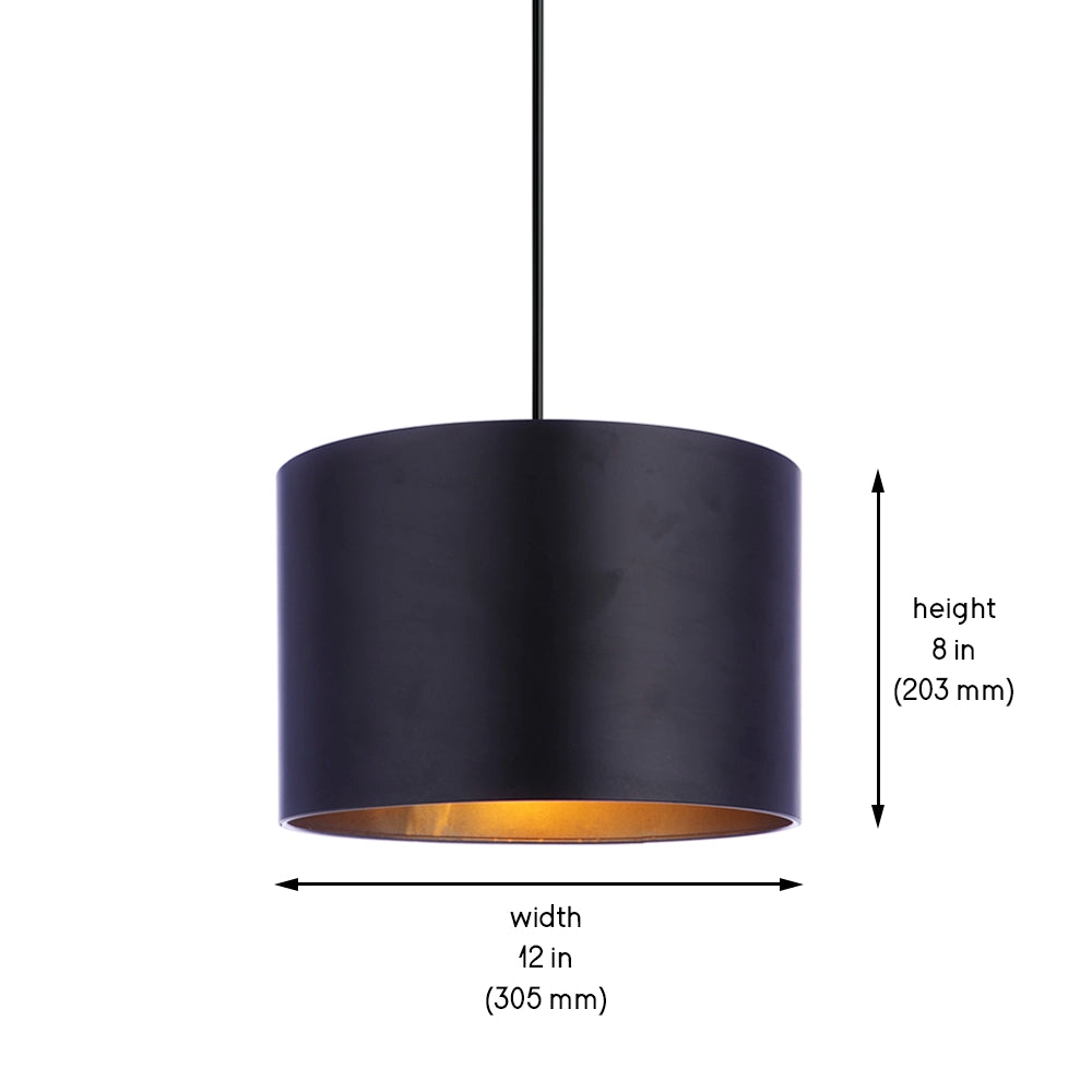 Matte Black \u0026 Gold Metal Drum ShadeMatte Black \u0026 Gold Metal Drum Shade  