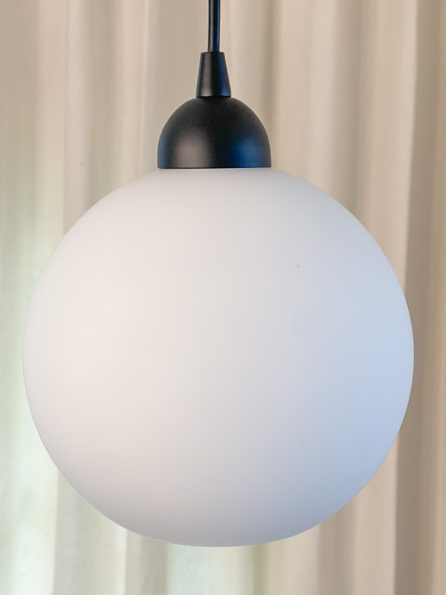 Matte Black Milk Glass Globe Instant Pendant Recessed Can Conversion Kit