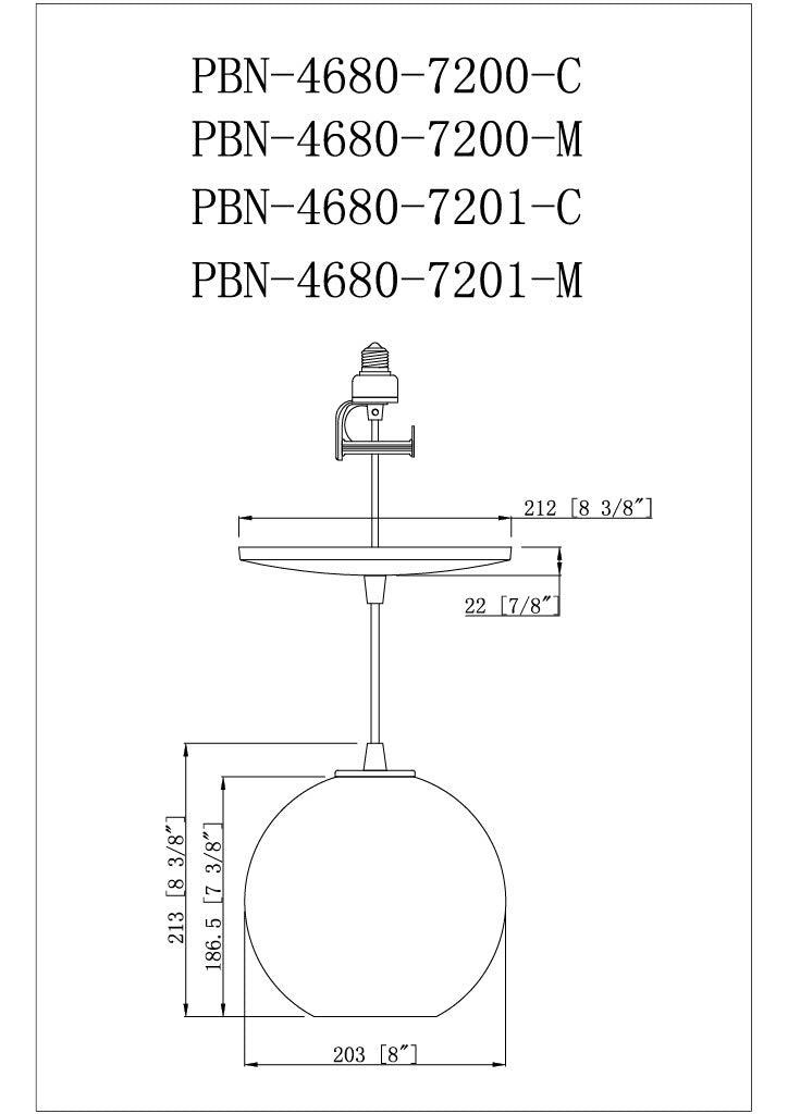 Matte Black Milk Glass Globe Instant Pendant Recessed Can Conversion Kit